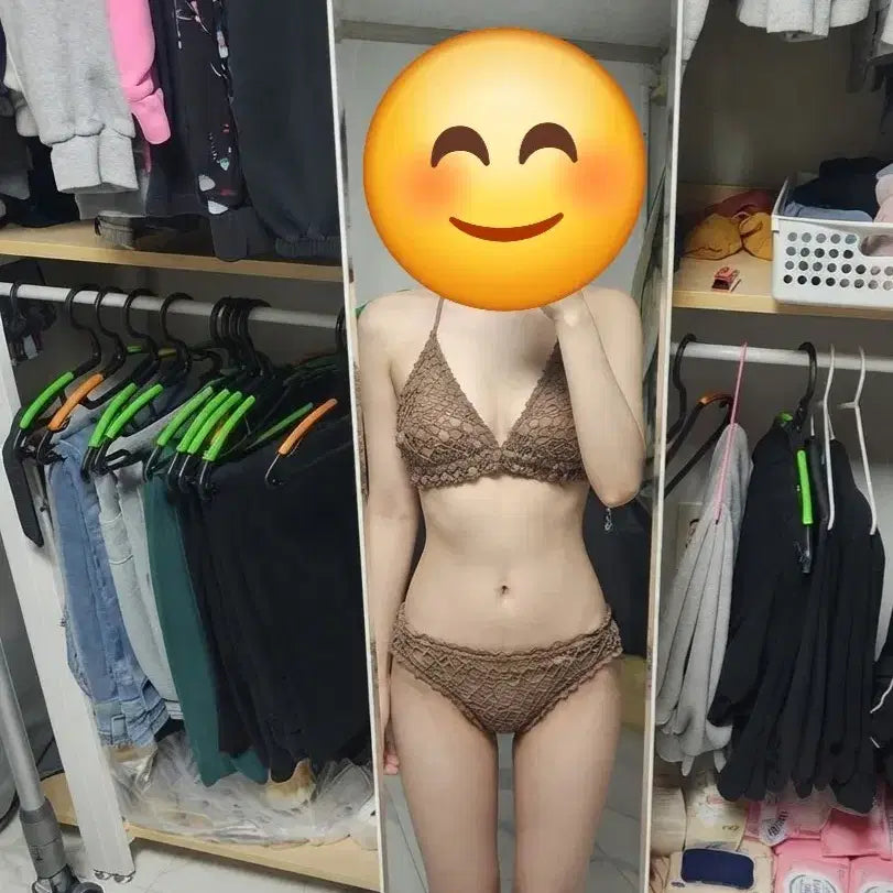 [BUNJANG] Brown Lace Bikini / 비키니 브라운 레이스 비키니