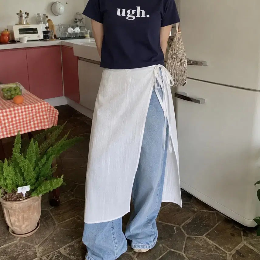 [BUNJANG] FromBeginning Crop Top & Wrap Skirt Set / 프롬비기닝 크롭티+랩스커트 세트