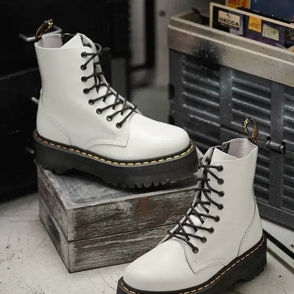 [BUNJANG] Dr. Martens Jadon White Platform Boots UK4 (Unused) / 닥터마틴 제이든 화이트 플랫폼 워커 UK4 [미사용]