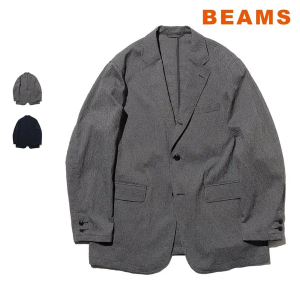 [BUNJANG] BEAMS PLUS Seersucker Check 3-Button Jacket / 빔즈 플러스 3버튼 시어서커 체크 자켓