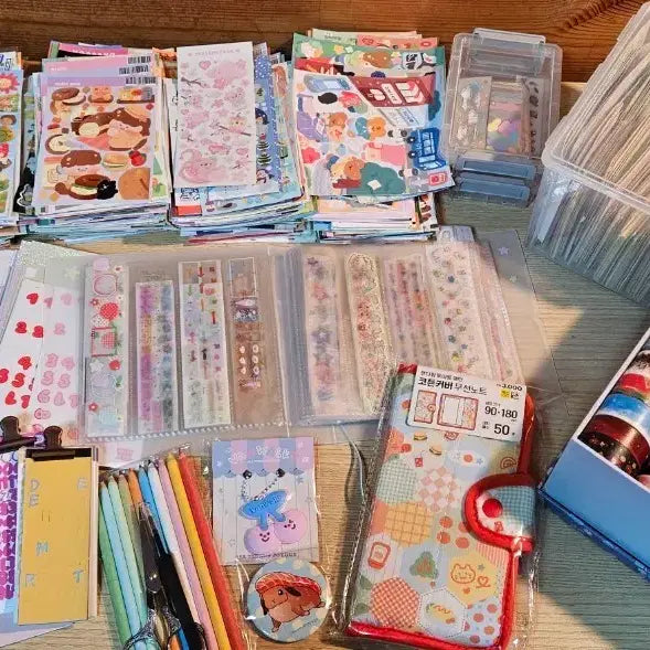 [BUNJANG] Diary Deco Sticker & Washi Tape Bundle Set (500+ pcs) / 다꾸 스티커, 마테 일괄처분 (500장 이상)