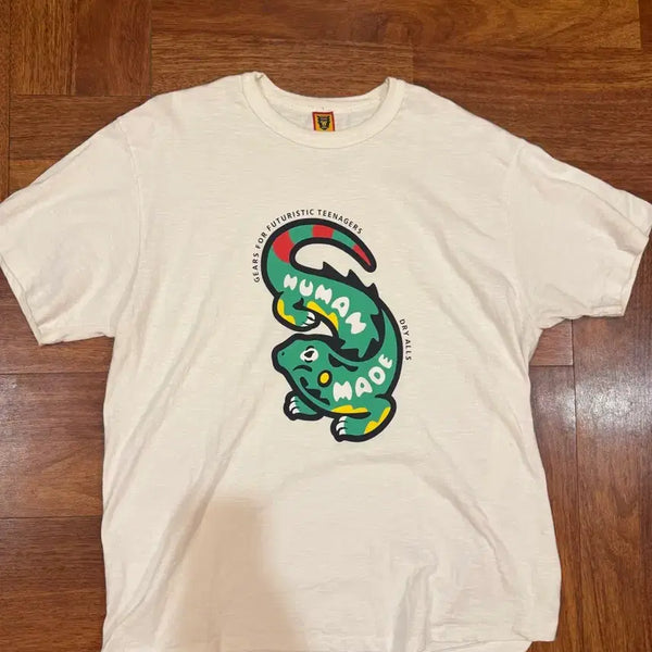 [BUNJANG] Human Made Crocodile Short Sleeve T-Shirt White XL / 휴먼메이드 크로커다일 반팔 티셔츠 화이트 XL
