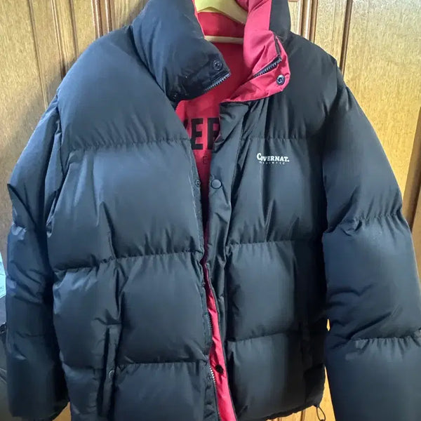 [BUNJANG] Covernat Reversible Padded Jacket Black/Red / 커버낫 패딩 블랙 레드 리버서블