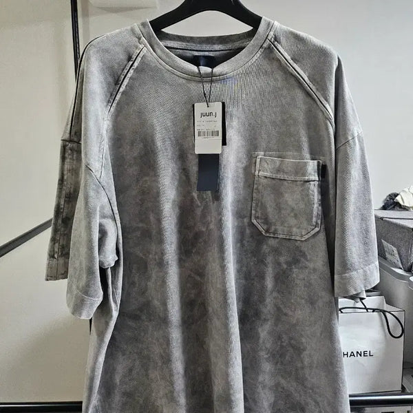 [BUNJANG] Juun.J Slash Pocket Semi Oversized Dyed Short Sleeve T-Shirt XL / 준지 슬래시  포켓 세미오버핏 다잉 숏슬리브 XL