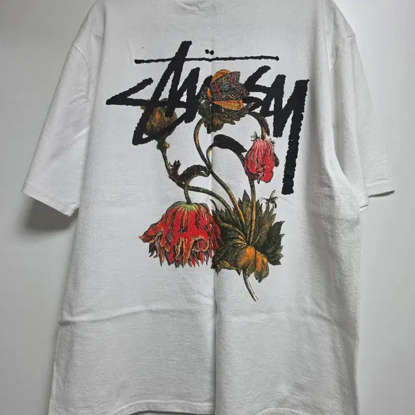 [BUNJANG] Stussy Withered Flower T-Shirt - White (L) / [판매](L)스투시 위더드 플라워 티셔츠 - 화이트