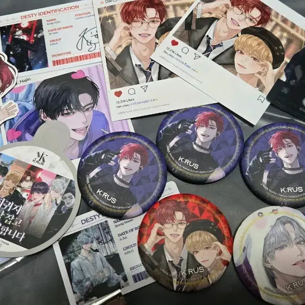 [BUNJANG] Hyeokde Collaboration Cafe Hajin Siwoo Photocard Can Badge Bundle Set / 회멱데 콜라보카페 강하진 시우 포토카드 캔뱃지 특전