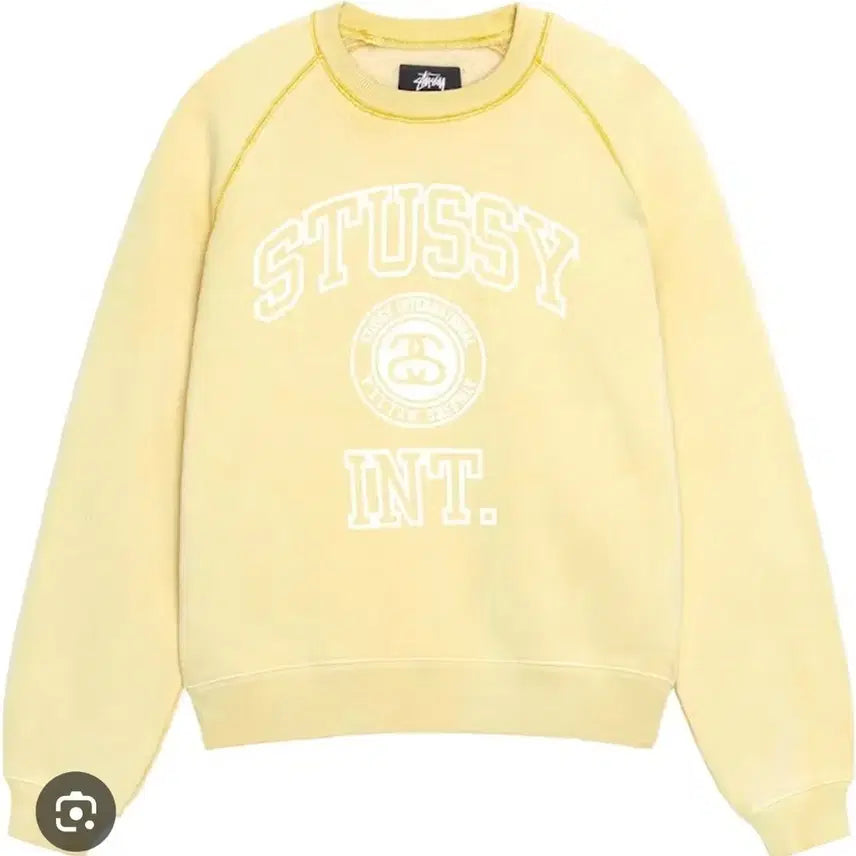 [BUNJANG] Stussy Overlock Varsity Raglan Crewneck Honey M / 스투시 오버로크 바시티 래글런 크루넥 허니 M / 스투시 맨투맨