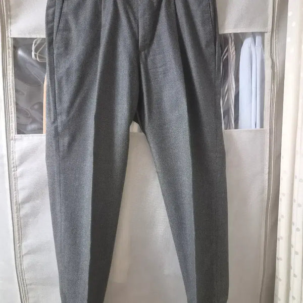[BUNJANG] PT01 Houndstooth Flannel Slacks - Grey (Size 46) / pt01 슬랙스 그레이 하운드투스 플란넬 46