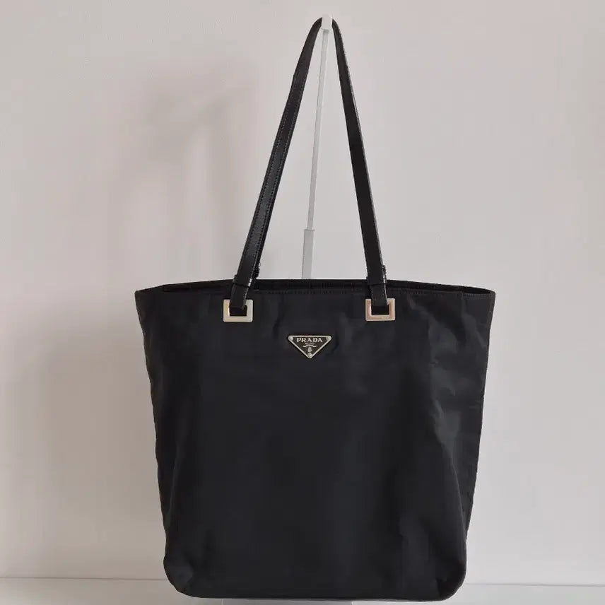 [BUNJANG] Prada Pocono Nylon Triangle Logo Shoulder Tote Bag Black / 프라다 포코노 나일론 삼각로고 숄더백 토트백