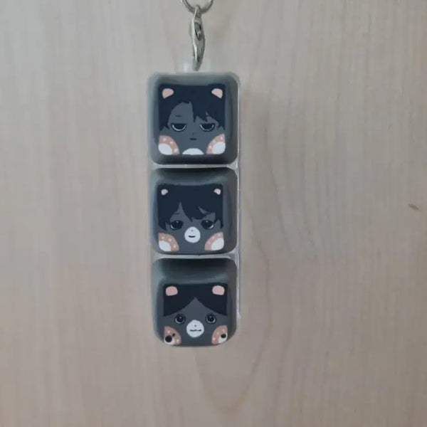 [BUNJANG] Sio Custom Black Badger Yechoeneung LED Keycap Keychain / 시오님 블랙배저 예최능 led 키캡 키링