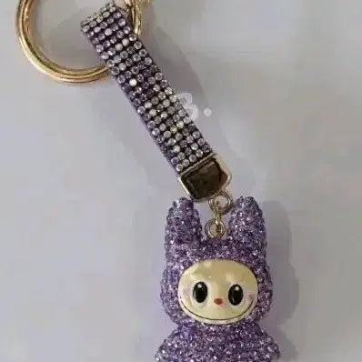 [BUNJANG] Mini Rabubu Glitter Keychain Holder (Purple/Pink) / 미니 라부부 반짝이 키링 키홀더(퍼플/핑크)