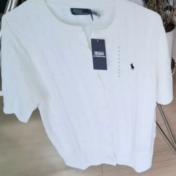 [BUNJANG] Polo Ralph Lauren Cable Knit Short Sleeve Sweater White / 새상품폴로 랄프로렌 케이블 반팔 니트 화이트
