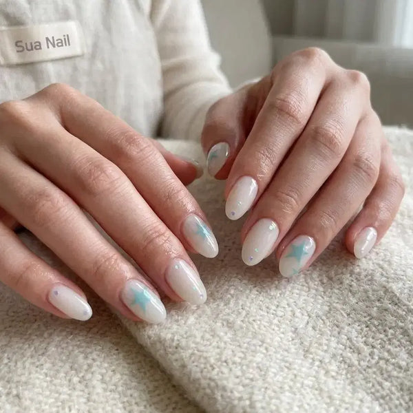 [BUNJANG] Handmade Sky Star Nail Tips Set / No.169 하늘 스타 수제 네일팁