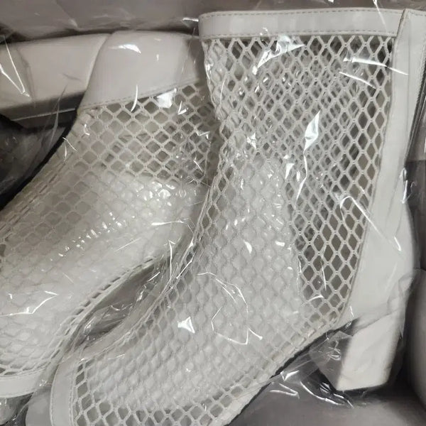 [BUNJANG] White Mesh Boots Size 245 / 흰색 망사신발 245 새거