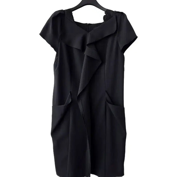 [BUNJANG] Black Frill Dress / S/ 블랙 프릴 원피스