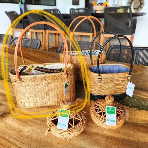 [BUNJANG] Bally Ashitaba Rattan Bag / [새상품] 발리 아시타바 라탄백