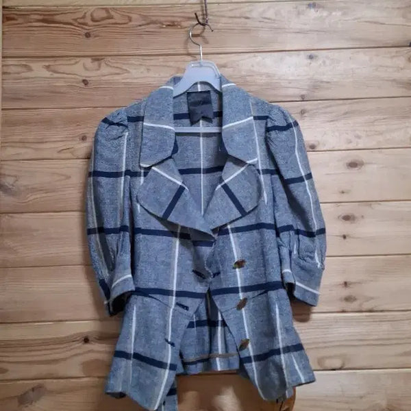 [BUNJANG] Jessi New York Linen Check Jacket / 제시 뉴욕 체크 린넨 자켓