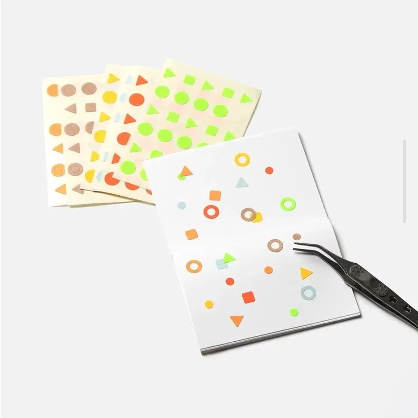 [BUNJANG] Mini Geometric Sticker Set (Neon Basic Pastel) - 6 Designs / 견출지 Y - 미니 도형 스티커 6종 (네온 베이직 파스텔) # 일본