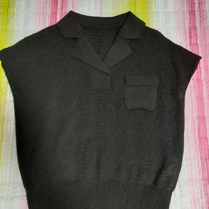 [BUNJANG] Linen Blend Knit Short Sleeve Polo Dark Brown 85 / 여름 니트 반팔 니트 카라티 린넨(아마)블렌딩 다크브라운 85