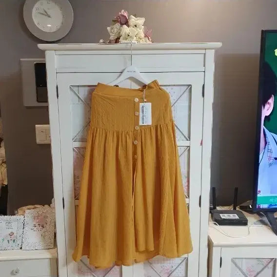 [BUNJANG] It Michaa Long Skirt Mustard Yellow Size 55 / 잇미샤 롱스커트/55  새상품