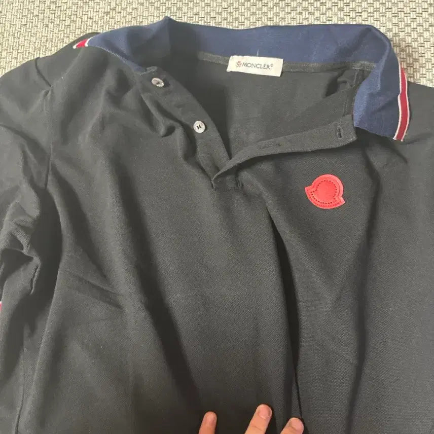 [BUNJANG] Moncler Polo T-Shirt Black / 몽클레어 폴로 반팔티 블랙