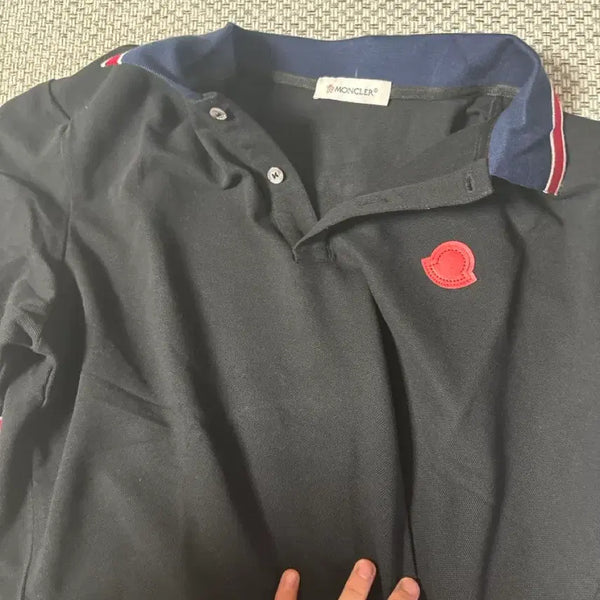 [BUNJANG] Moncler Polo T-Shirt Black / 몽클레어 폴로 반팔티 블랙