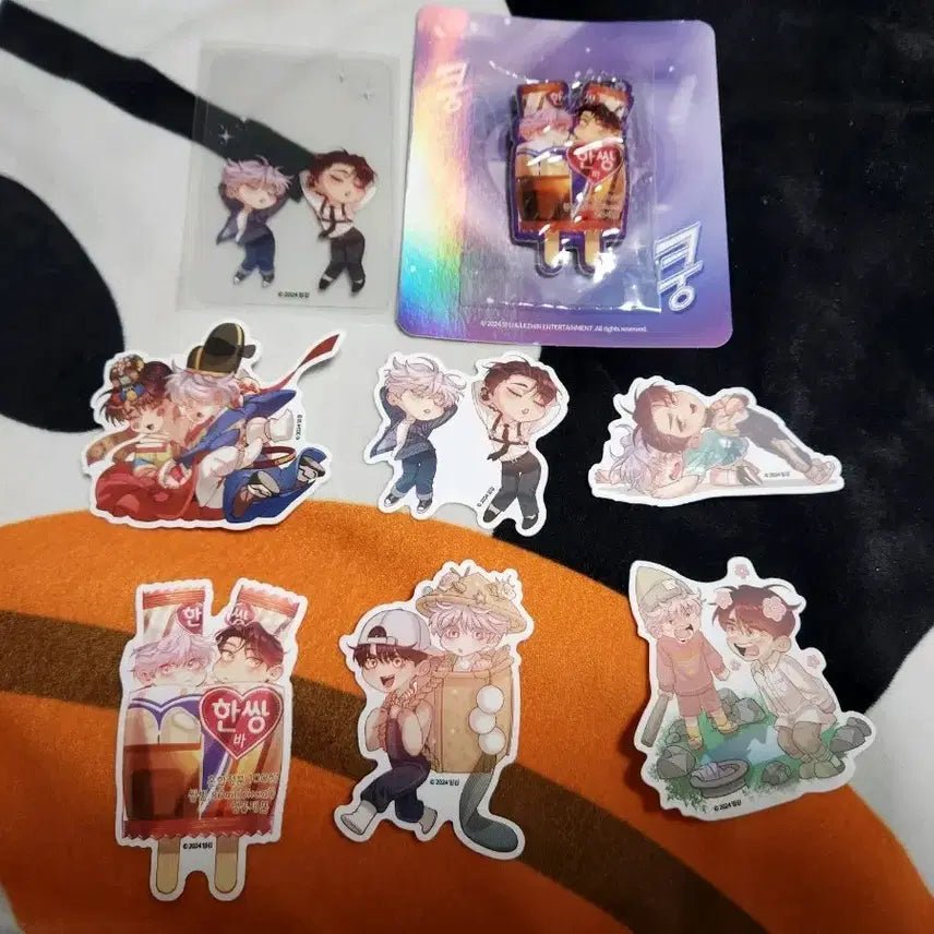 [BUNJANG] Jogaesonyon Mallang Keychain Set & Stickers (Opened) / 조개소년 말랑 키링 세트 스티커 개봉