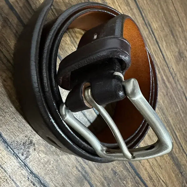 [BUNJANG] Vol Concerne Italian Saddle Leather Belt Brown 106cm / Vol Concerne 이탈리아 새들레더 통가죽 브라운 벨트 106cm