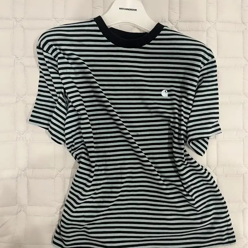 [BUNJANG] Carhartt Striped Short Sleeve T-Shirt / 칼하트 스트라이프 반팔티