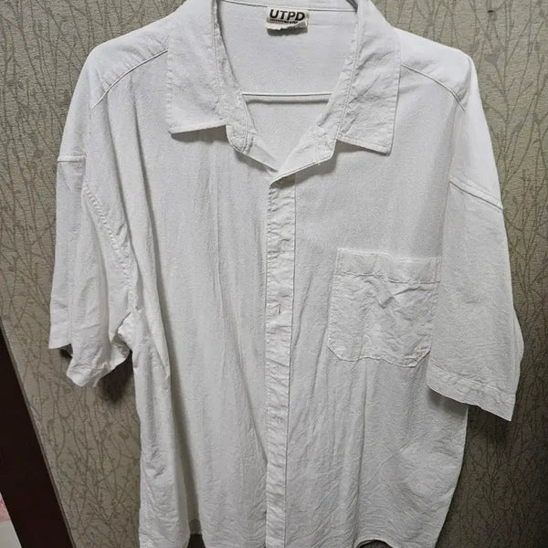 [BUNJANG] Untapped Studio Linen White Short-Sleeve Shirt XL / 언탭트 스튜디오 린넨 화이트 반팔 셔츠 XL