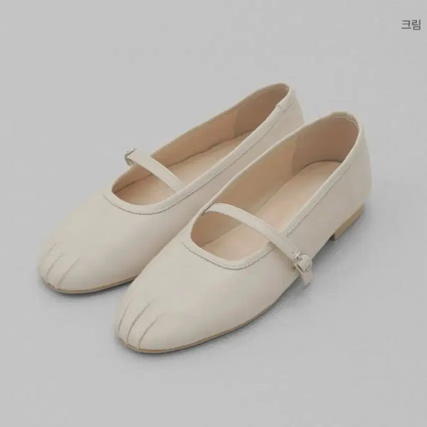 [BUNJANG] 98 Degrees Soft Shirring Mary Jane Flat Shoes / Cream / 245 / 새상품) 98도씨 소프트 셔링 메리제인 플랫슈즈/구두/245
