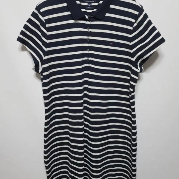 [BUNJANG] Tommy Hilfiger Striped Collar Midi Dress XXL / 타미힐피거 스트라이프 카라 원피스 XXL