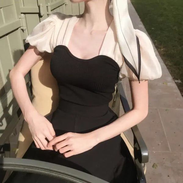 [BUNJANG] Labelle Blanc Noir Puff Blouse / 라벨르블랑 누아 퍼프 블라우스