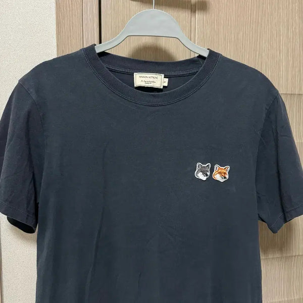 [BUNJANG] Maison Kitsuné Fox Head Short Sleeve T-Shirt Charcoal S / 메종키츠네 폭스헤드 반팔티 차콜s