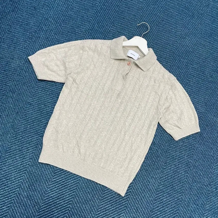 [BUNJANG] Mongdol Short-Sleeve Polo Knit Women's M / [여성M] 몽돌 반팔 카라 니트 만원샵