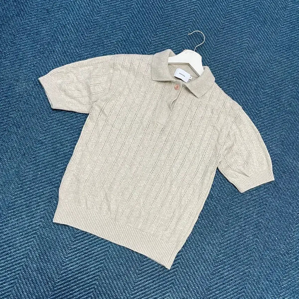 [BUNJANG] Mongdol Short-Sleeve Polo Knit Women's M / [여성M] 몽돌 반팔 카라 니트 만원샵