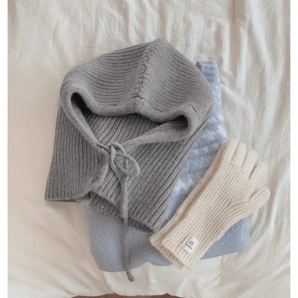 [BUNJANG] Slowand Washable Balaclava Hat Grey / 새상품) 슬로우앤드 니트 워셔블 바라클라바 그레이 /모자/