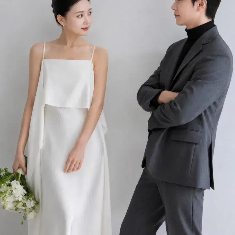 [BUNJANG] Atelier Custom Backless Satin Long Dress / (해외아뜰리에 제품-새상품)2부드레스 셀프웨딩 백리스 새틴 롱원피스