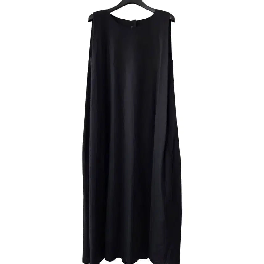 [BUNJANG] Black Cotton Linen Sleeveless Dress / F/ 블랙 면마 민소매 원피스