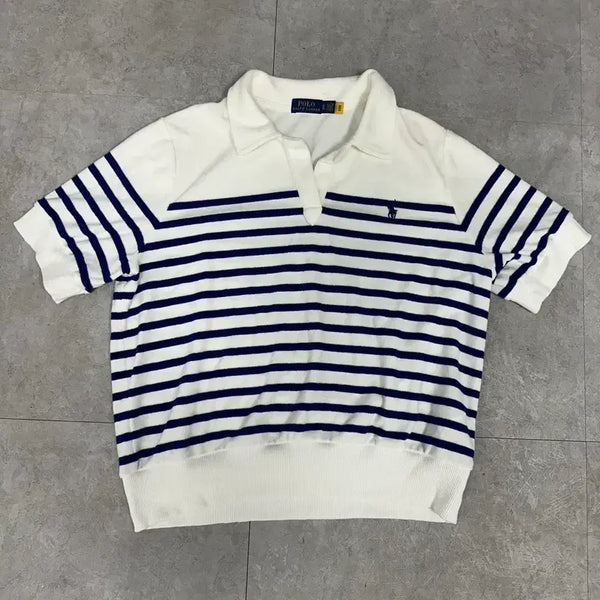 [BUNJANG] Polo Ralph Lauren Striped Terry Polo Shirt XL / (정품) 폴로 랄프로렌 polo qr신형 스트라이프 테리 여성 카라티 XL 거의새것 급처