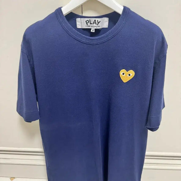 [BUNJANG] Comme des Garçons Navy Heart Logo T-Shirt M / 꼼데가르송 반팔티 네이비 m
