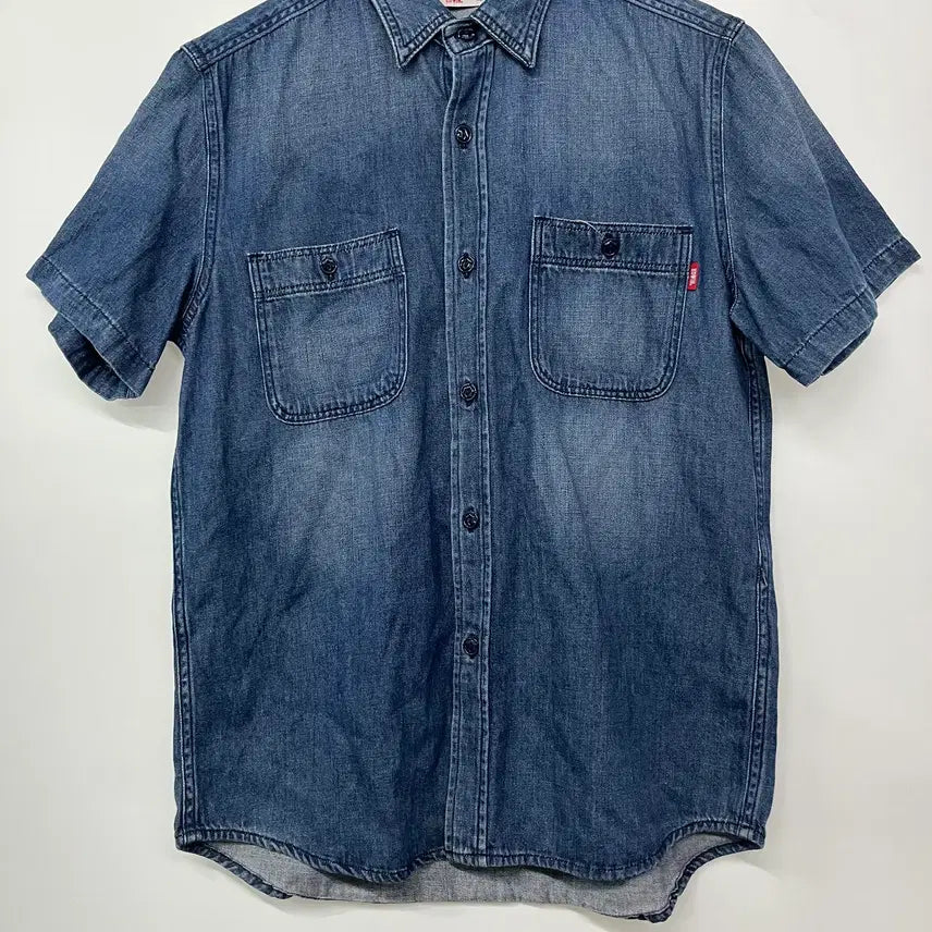 [BUNJANG] EDWIN Denim Short Sleeve Shirt XL / EDWIN 에드윈 데님 반팔셔츠 XL사이즈