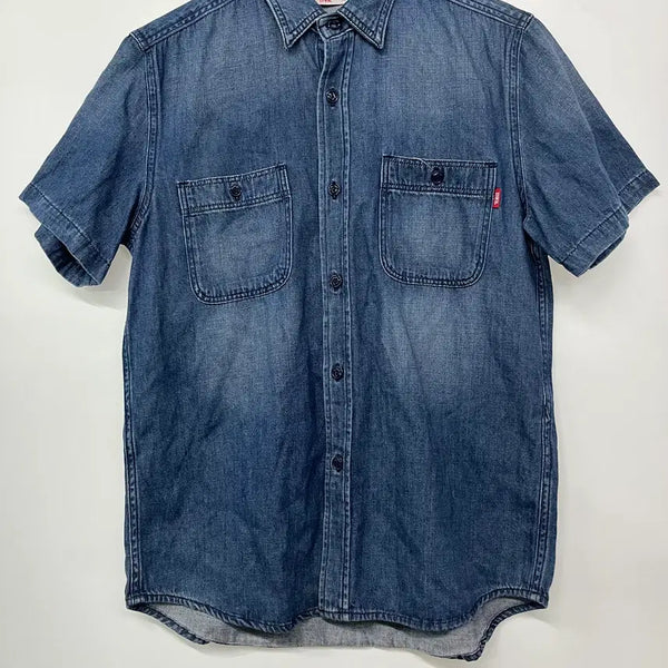 [BUNJANG] EDWIN Denim Short Sleeve Shirt XL / EDWIN 에드윈 데님 반팔셔츠 XL사이즈
