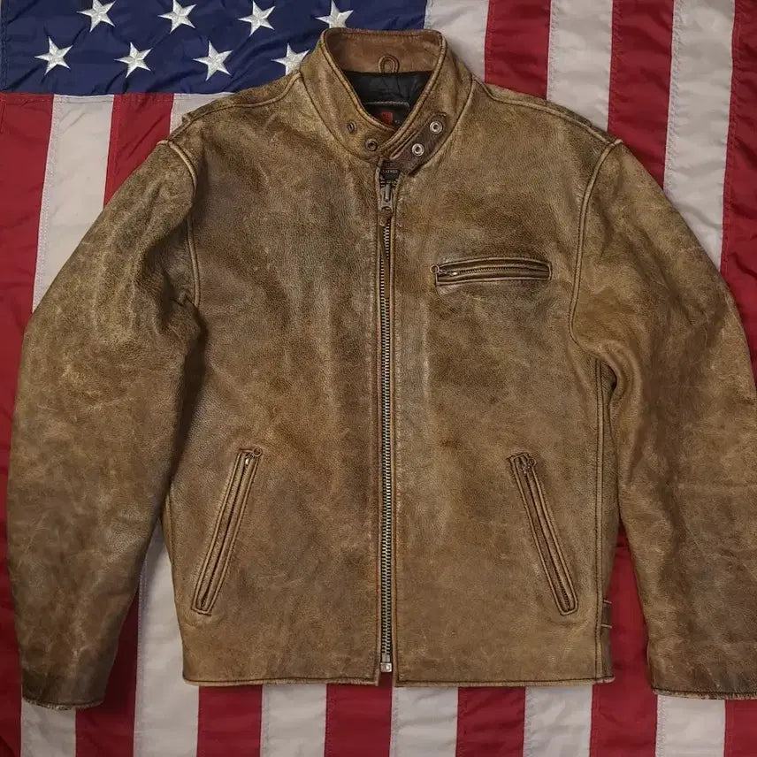 [BUNJANG] R.B.C Original Real Leather Single Rider Jacket / 오리지날 R.B.C 리얼레더 싱글 라이더 자켓