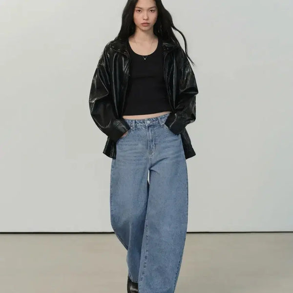 [BUNJANG] MUSINSA WOMENS Curved Denim Pants Light Indigo Size 27 / 무신사 우먼즈 커브드 데님 팬츠 (라이트 인디고) 27사이즈