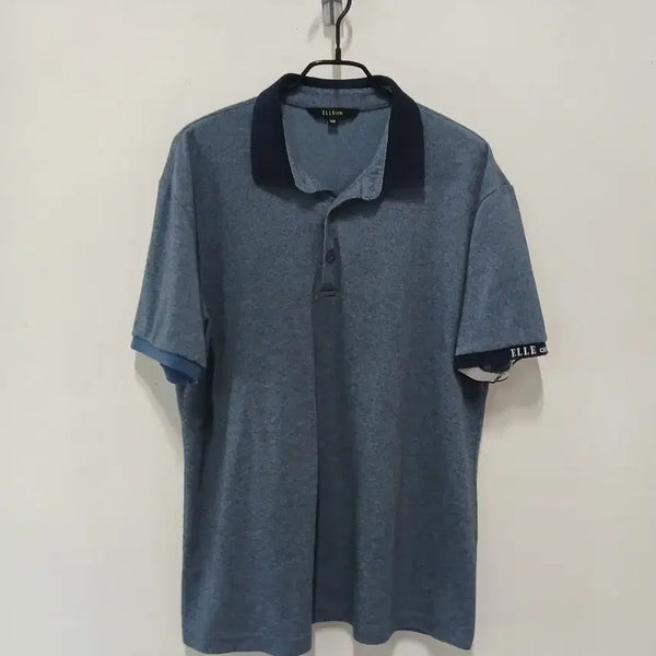[BUNJANG] ELLE Men's Navy Collar T-Shirt Size 105 / ELLE 엘르 남성 카라넥 반팔