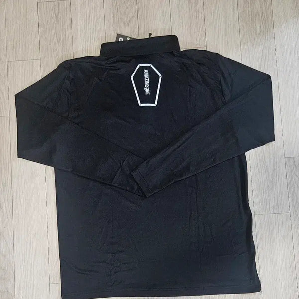 [BUNJANG] Amazingcree Long-Sleeve Collar T-Shirt Black / 어메이징크리 긴팔 카라티 블랙 100(2)95(1)