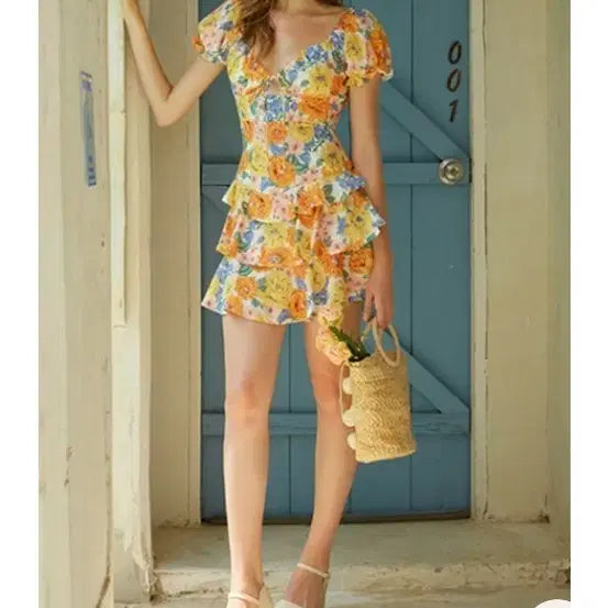 [BUNJANG] VIKINI VENDER Floral One-Piece Dress / VIKINI VENDER 플로럴 원피스(새상품)