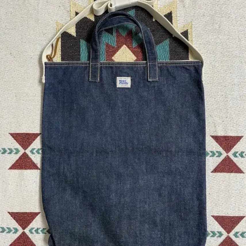 [BUNJANG] RRL Indigo Selvedge Denim 2-Way Tote Shoulder Bag (Talon Zipper) / RRL 더블알엘 셀비지 데님 2WAY 토트백 숄더백 인디고 (탈론지퍼)