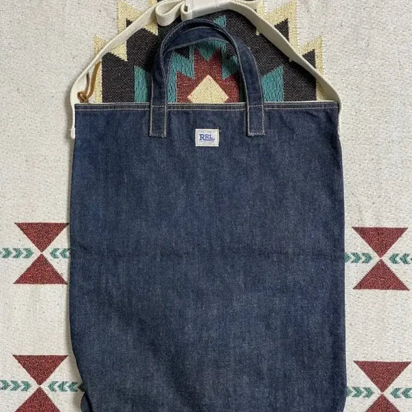 [BUNJANG] RRL Indigo Selvedge Denim 2-Way Tote Shoulder Bag (Talon Zipper) / RRL 더블알엘 셀비지 데님 2WAY 토트백 숄더백 인디고 (탈론지퍼)